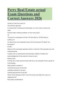 Perry Real Estate actual Exam Questions and Correct Answers 2026