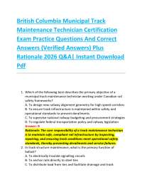 British Columbia Municipal Track Maintenance Technician Certification Exam Practice Ques