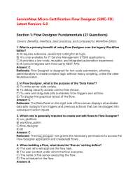ServiceNow Micro-Certification Flow Designer (SMC-FD) Latest Version: 6.0