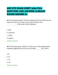 ARF ICTP EXAM SCRIPT 2026 FULL QUESTIONS AND ANSWERS ALREADY PASSED GRADED A+