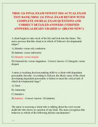 NRSG 126 FINAL EXAM NEWEST 2026 ACTUAL EXAM TEST BANK| NRSG 126 FINAL EXAM REVIEW