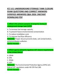 ICC U11 Underground Storage Tank Closure Certification Overview