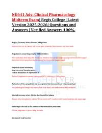 NU641 Adv. Clinical Pharmacology Midterm Exam| Regis College |Latest Version 2025-2026|
