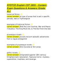 NYSTCE English CST (003) - Content Exam Questions & Answers (Grade A+)