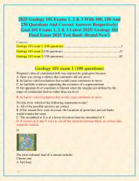 2026 Geology 101 Exams 1, 2 & 3 With 100, 150 And 230 Questions And Correct Answers/Geolog