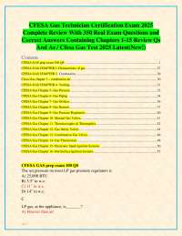 CFESA Gas Technician Certification Exam 2026-2027 Complete Review With 350 Real Exam Quest