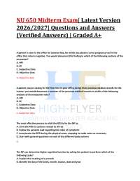 NU 650 Midterm Exam| Latest Version 2026/2027| Questions and Answers (Verified Answers)