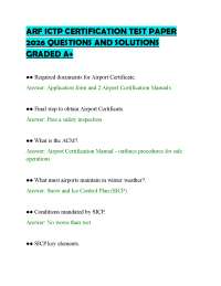 ARF ICTP CERTIFICATION TEST PAPER 2026 QUESTIONS AND SOLUTIONS GRADED A+