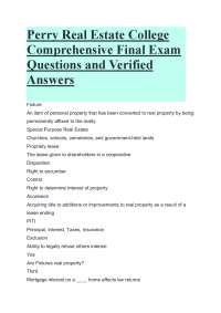 Perry Real Estate College Comprehensive Final Exam Questions and Verified Answers