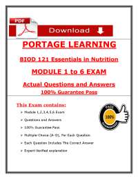 BIOD 121 Nutrition Exam 2026 (PDF) | (2026/2027) Module 1–6 Questions | Portage Learning