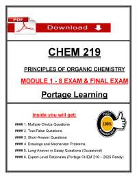 CHEM 219 Modules 1–8 Exams & Final Questions & Answers (2026/2027) | Organic Chemistry (PD