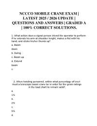 NCCCO Mobile Crane Exam Questions and Answers Updated