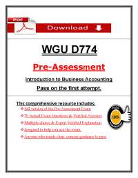 WGU D774 Pre-Assessment (PDF) | 2026 Accounting Exam Questions | Study Guide