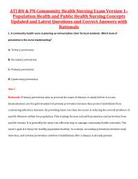 ATI RN & PN Community Health Nursing Exam Population Health and Public Health Nursing Co