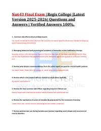 Nu643 Final Exam | Regis College |Latest Version 2025-2026| Questions and Answers | Ver