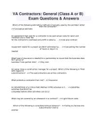Virginia Contractors General Class A or B Exam Questions and Answers Study Guide