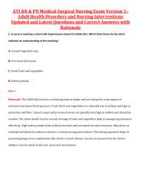 ATI RN & PN Medical Surgical Nursing Exam Adult Health Disorders and Nursing Interventio