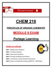 CHEM 219 Module 8 Exam Questions & Answers (2026/2027) | Organic Chemistry | Portage (PDF)