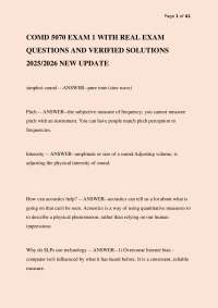 COMD 5070 EXAM 1 WITH REAL EXAM QUESTIONS AND VERIFIED SOLUTIONS 2025/2026 NEW UPDATE