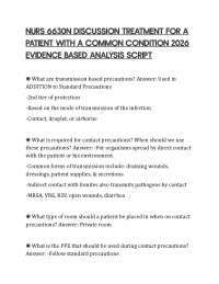 NURS 6630N DISCUSSION TREATMENT FOR A PATIENT WITH A COMMON CONDITION 2026 EVIDENCE BASED