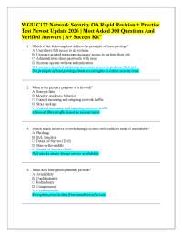 WGU C172 Network Security OA Rapid Revision + Practice Test Newest Update 2026 | Most Ask
