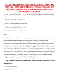 ATI RN Fundamentals Online Practice Assessment 2019 Nursing Foundations Practice Questio