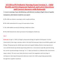 ATI RN & PN Pediatric Nursing Exam Version 3 – Child Health and Development Updated and L