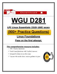 WGU D281 Linux Essentials (PDF) | 2026 900+ Practice Questions | Study Guide