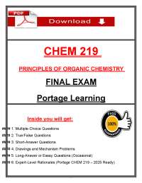 CHEM 219 Final Exam Questions & Answers (2026/2027) | Organic Chemistry | Portage (PDF)