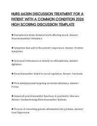 NURS 6630N DISCUSSION TREATMENT FOR A PATIENT WITH A COMMON CONDITION 2026 HIGH SCORING DI
