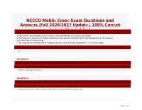 NCCCO Mobile Crane Exam Questions and Answers Updated 2026 2027