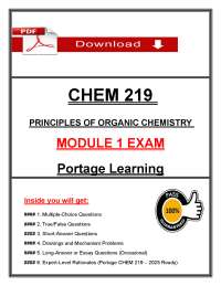 CHEM 219 Module 1 Exam Questions & Answers (2026/2027) | Organic Chemistry | Portage (PDF)