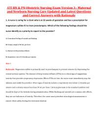 ATI RN & PN Obstetric Nursing Exam Maternal and Newborn Nursing Care Updated and Latest