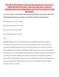 ATI RN & PN Medical Surgical Nursing Exam Adult Health Disorders and Nursing Interventio