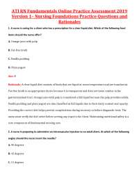 ATI RN Fundamentals Online Practice Assessment 2019 Nursing Foundations Practice Questio