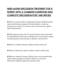 NURS 6630N DISCUSSION TREATMENT FOR A PATIENT WITH A COMMON CONDITION 2026 COMPLETE DISCUS