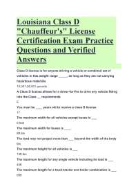 Louisiana Class D "Chauffeur's" License Certification Exam Practice Questions and Verified