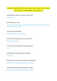 FAMILY MEDICINE EOR EXAM 2026-2027 WITH 100% ACCURATE ANSWERS- GRADED A+ Fundal height a