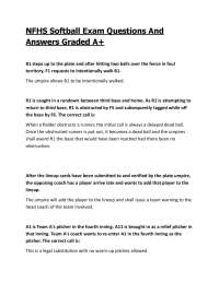 NFHS Softball Exam Questions And Answers|Guaranteed Pass
