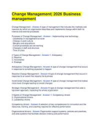 Change Management| 2026 Business management