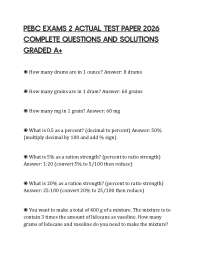 PEBC EXAMS 2 ACTUAL TEST PAPER 2026 COMPLETE QUESTIONS AND SOLUTIONS GRADED A+