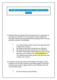 NUR 612: EXAM 2 QUESTIONS WITH COMPLETE AND ACCURATE ANSWERS.