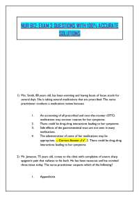 NUR 612: EXAM 3 QUESTIONS WITH 100% ACCURATE SOLUTIONS