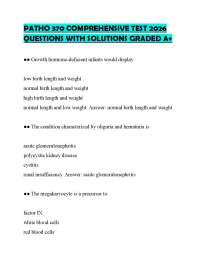PATHO 370 COMPREHENSIVE TEST 2026 QUESTIONS WITH SOLUTIONS GRADED A+