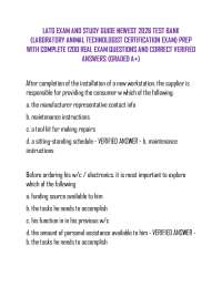 LATG EXAM AND STUDY GUIDE NEWEST 2026 TEST BANK (LABORATORY ANIMAL TECHNOLOGIST CERTIFICAT
