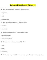 Edexel Business Paper 1