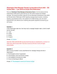 Washington State Massage Therapy Jurisprudence Exam 2026: 350+ Verified Q&A — Law, Ethics