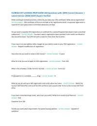 FLORIDA VET LICESING PREP EXAM 160 Questions with 100% Correct Answers | Latest Version (