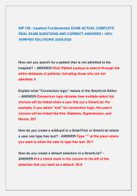 INP 100 - Inpatient Fundamentals EXAM ACTUAL COMPLETE REAL EXAM QUESTIONS AND CORRECT ANS