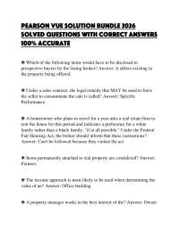 PEARSON VUE SOLUTION BUNDLE 2026 SOLVED QUESTIONS WITH CORRECT ANSWERS 100% ACCURAT
